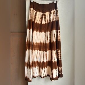 Tryst brown and cream tie dye skirt Size Medium